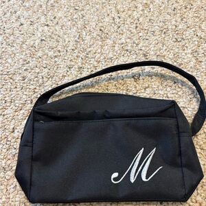Black Handbag with Embroidered M
